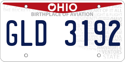 OH license plate GLD3192