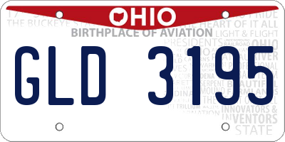 OH license plate GLD3195