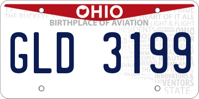 OH license plate GLD3199