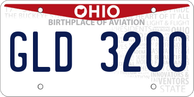 OH license plate GLD3200