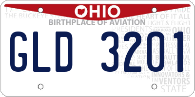 OH license plate GLD3201