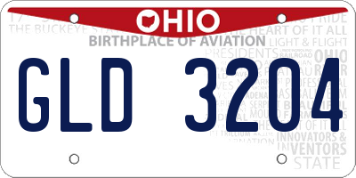 OH license plate GLD3204