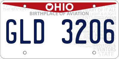 OH license plate GLD3206