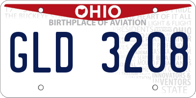 OH license plate GLD3208