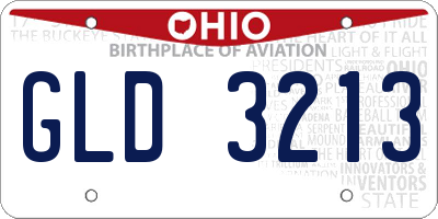 OH license plate GLD3213