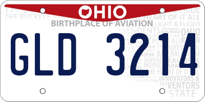 OH license plate GLD3214