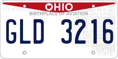 OH license plate GLD3216