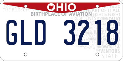 OH license plate GLD3218