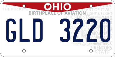 OH license plate GLD3220