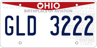 OH license plate GLD3222