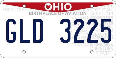 OH license plate GLD3225
