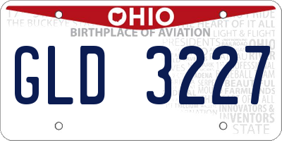 OH license plate GLD3227
