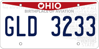 OH license plate GLD3233