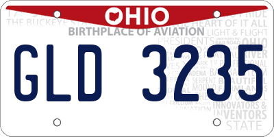 OH license plate GLD3235