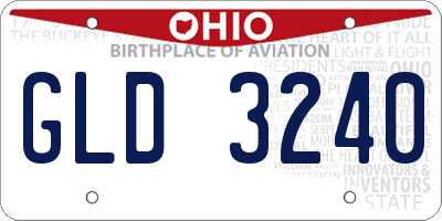 OH license plate GLD3240