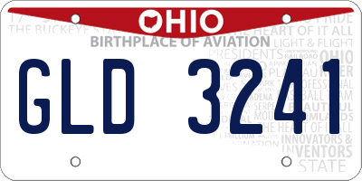 OH license plate GLD3241