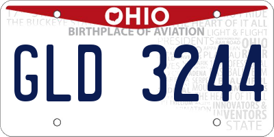 OH license plate GLD3244
