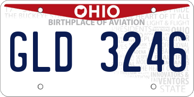 OH license plate GLD3246