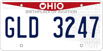 OH license plate GLD3247
