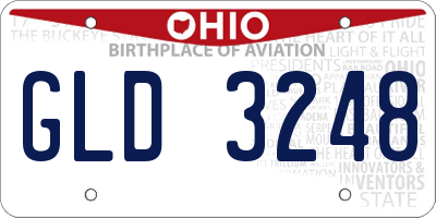 OH license plate GLD3248