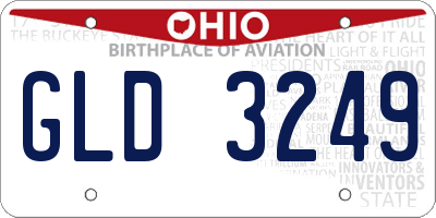 OH license plate GLD3249