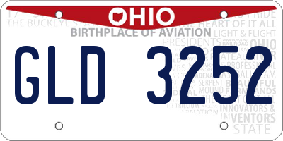 OH license plate GLD3252