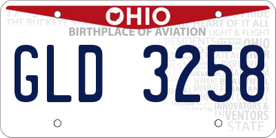 OH license plate GLD3258