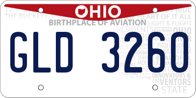 OH license plate GLD3260