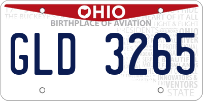 OH license plate GLD3265