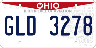 OH license plate GLD3278
