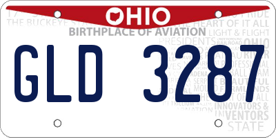 OH license plate GLD3287