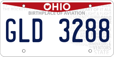 OH license plate GLD3288