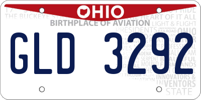 OH license plate GLD3292