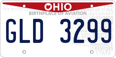 OH license plate GLD3299