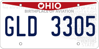 OH license plate GLD3305