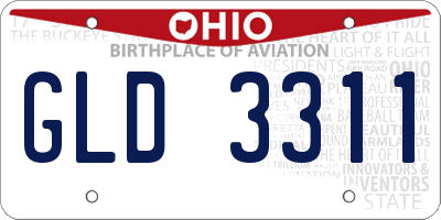 OH license plate GLD3311