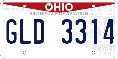 OH license plate GLD3314