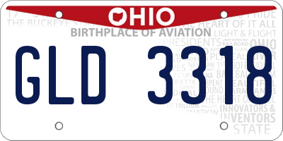 OH license plate GLD3318