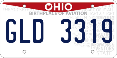 OH license plate GLD3319