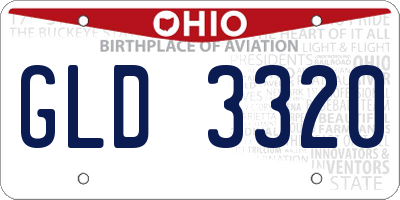 OH license plate GLD3320
