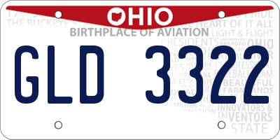 OH license plate GLD3322