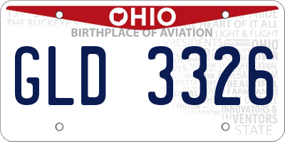 OH license plate GLD3326