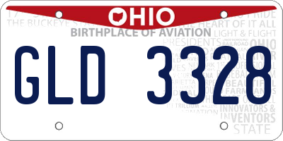 OH license plate GLD3328