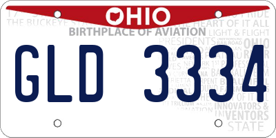 OH license plate GLD3334
