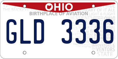 OH license plate GLD3336