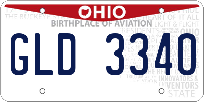 OH license plate GLD3340