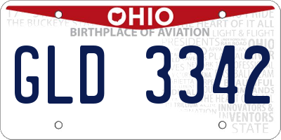 OH license plate GLD3342