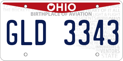 OH license plate GLD3343