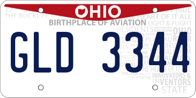 OH license plate GLD3344
