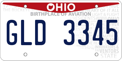 OH license plate GLD3345